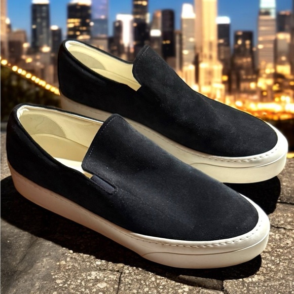 The Row Shoes - The Row Marie H Black and White Slip-On Sneakers